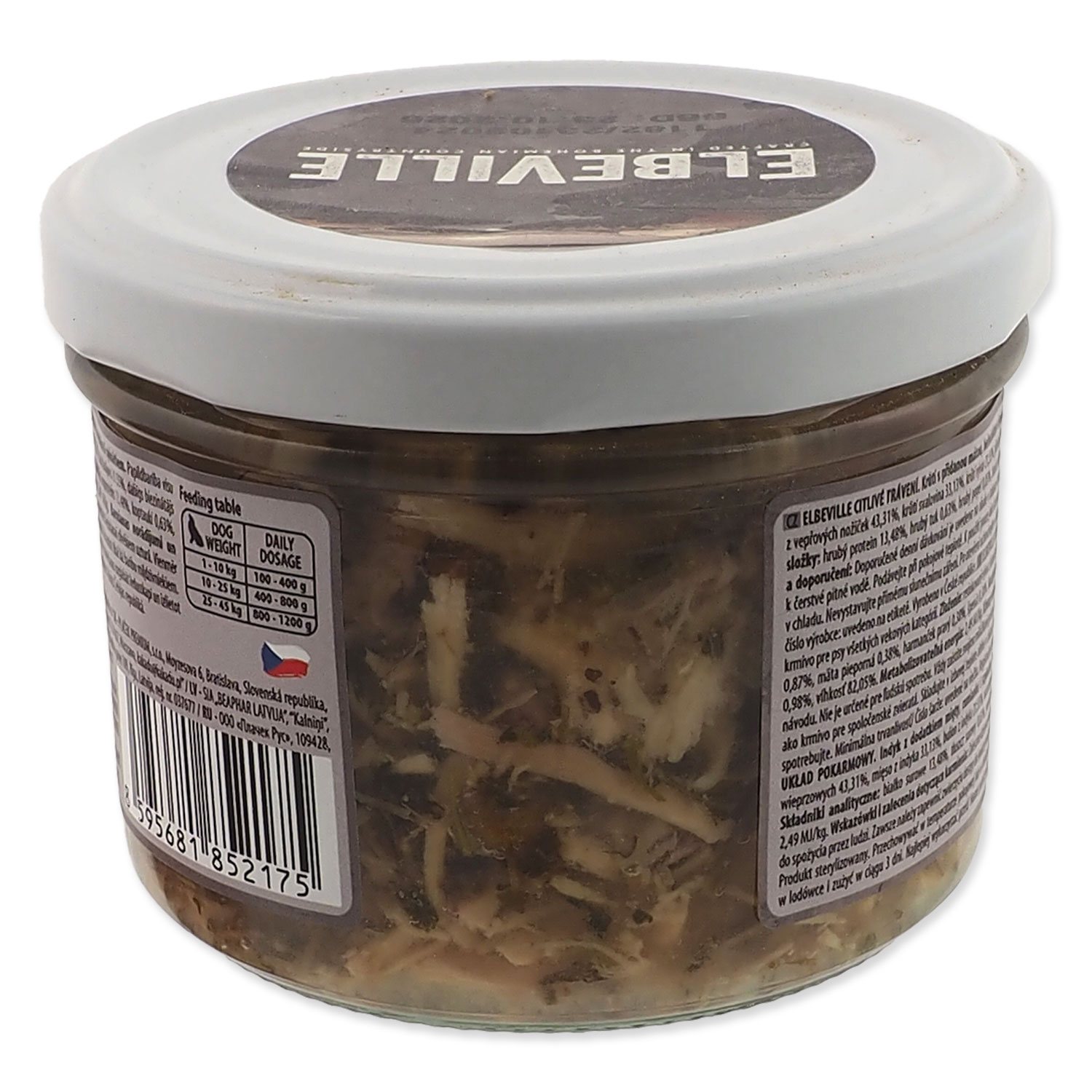 Sklenice Elbeville Dog Sensitive Digestion, krůtí s přidanou mátou, heřmánkem a špenátem 220ml-KS