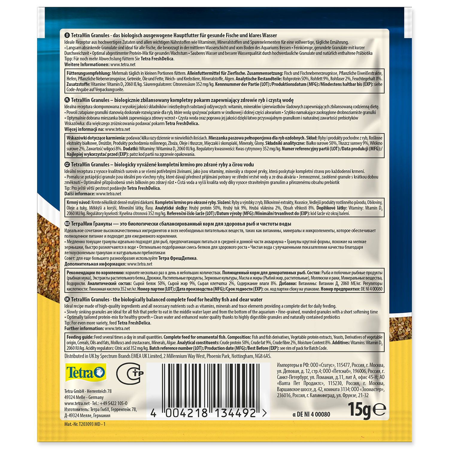 Krmivo Tetra Min Granules 15g sáček-KS