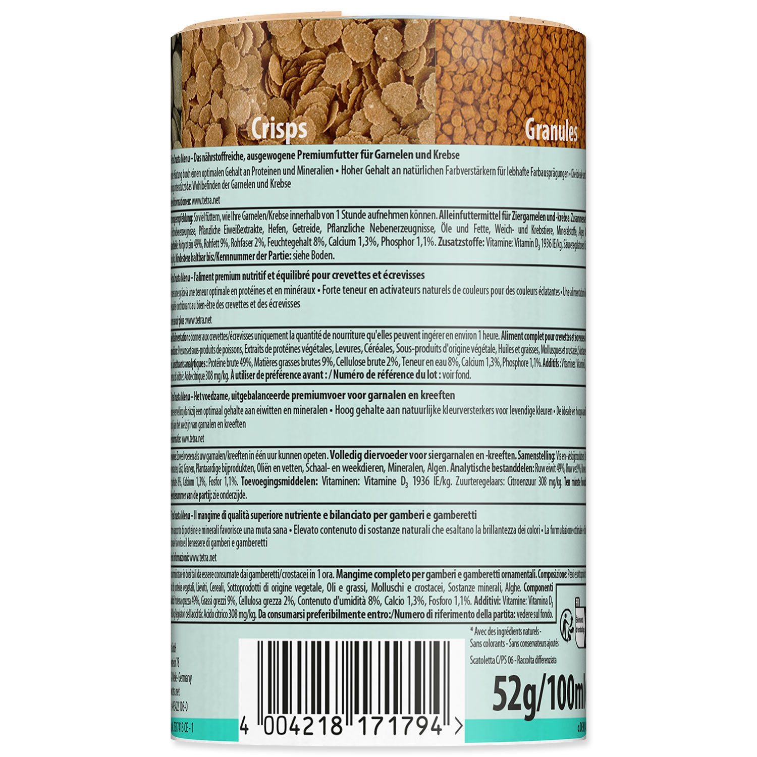 Krmivo Tetra Crusta Menu 100ml