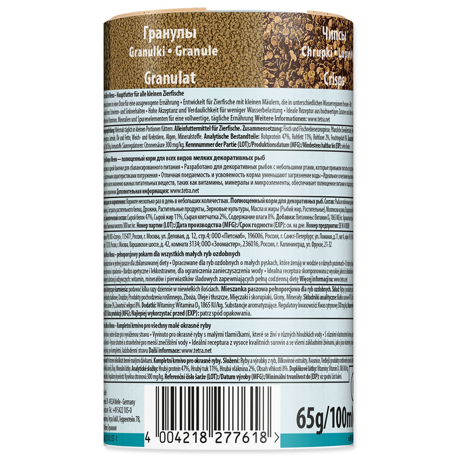 Krmivo Tetra Micro Menu 100ml-KARTON