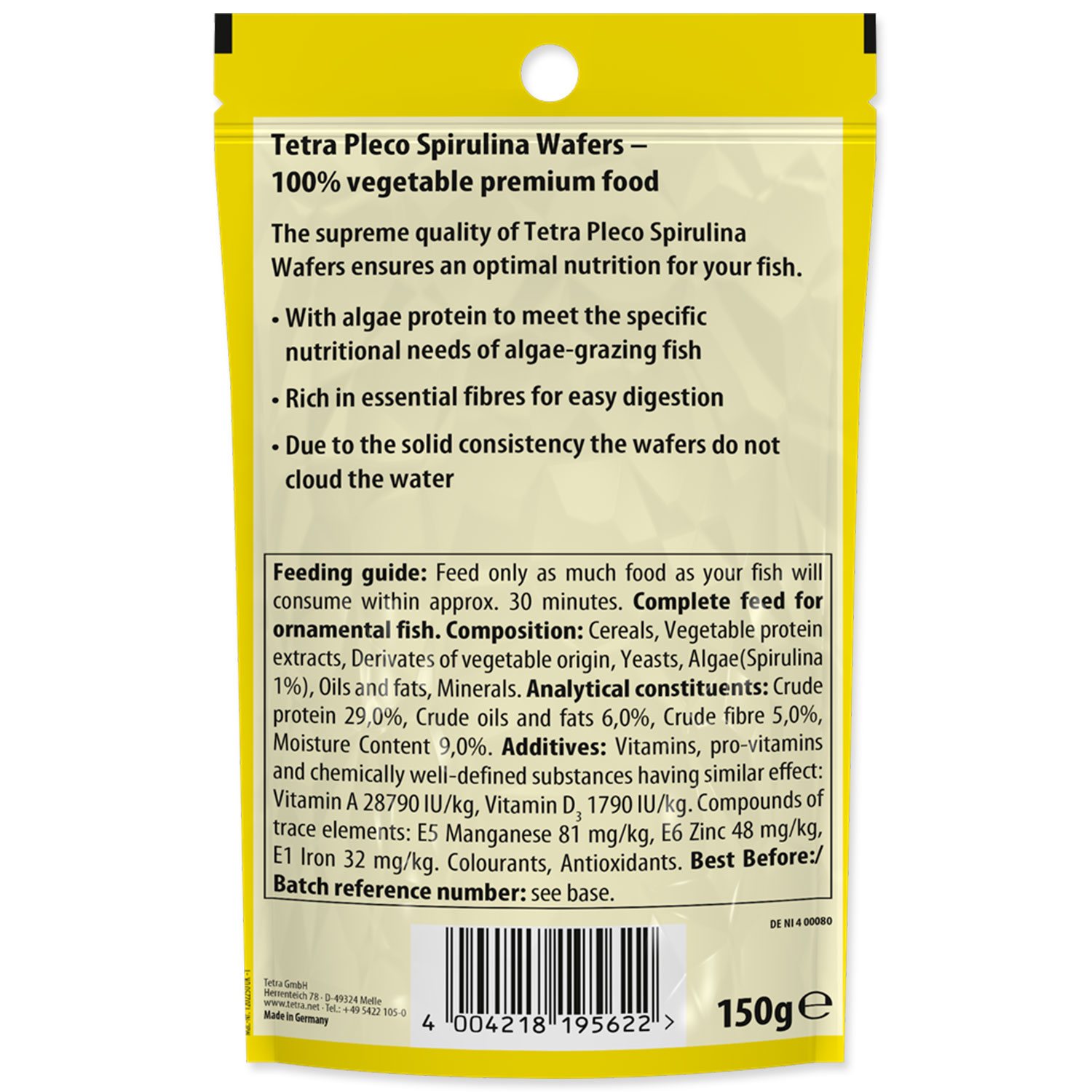 Krmivo Tetra Pleco Spirulina Wafers sáček 15g-KARTON