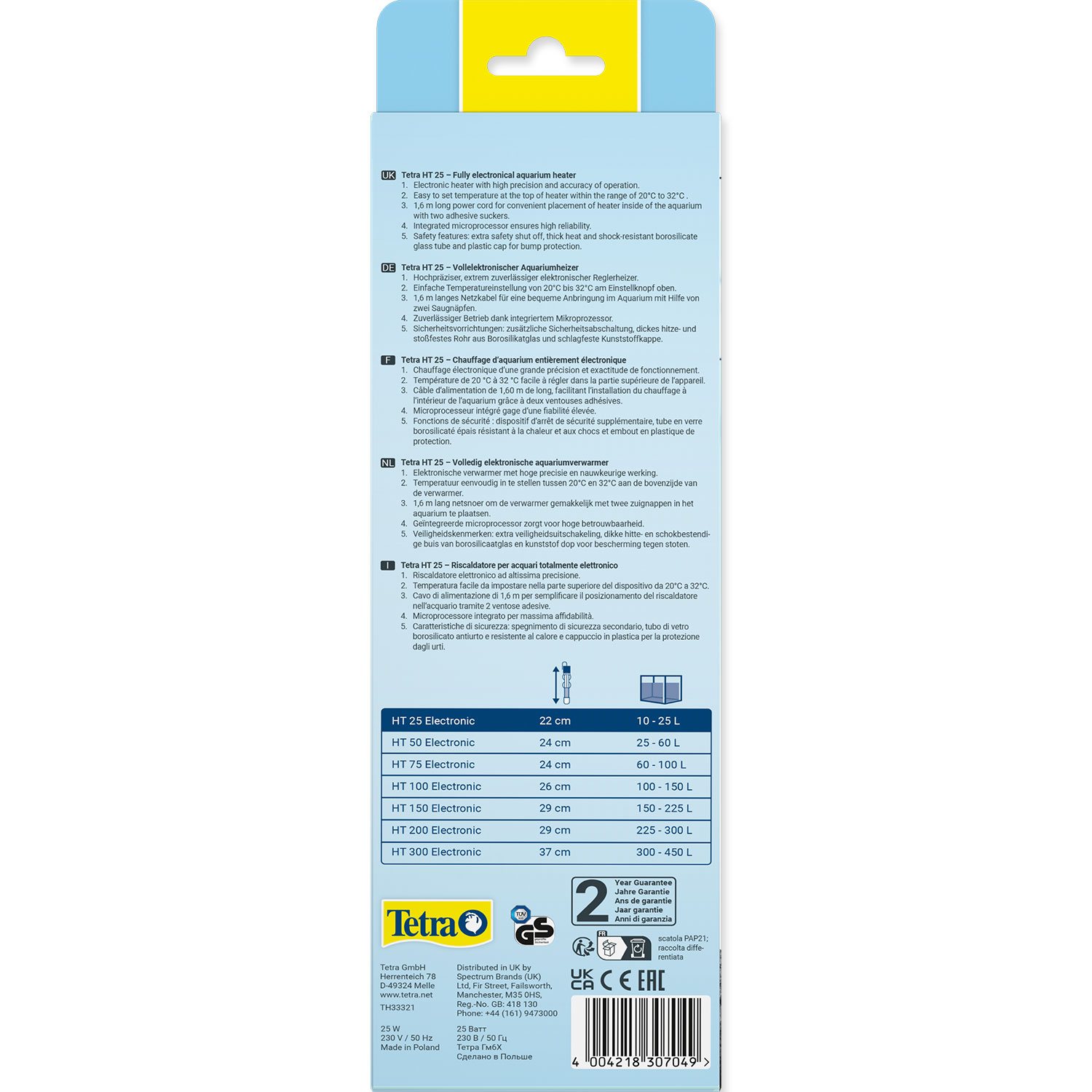 Topítko Tetra Electronic HT 25 25W, 10-25l