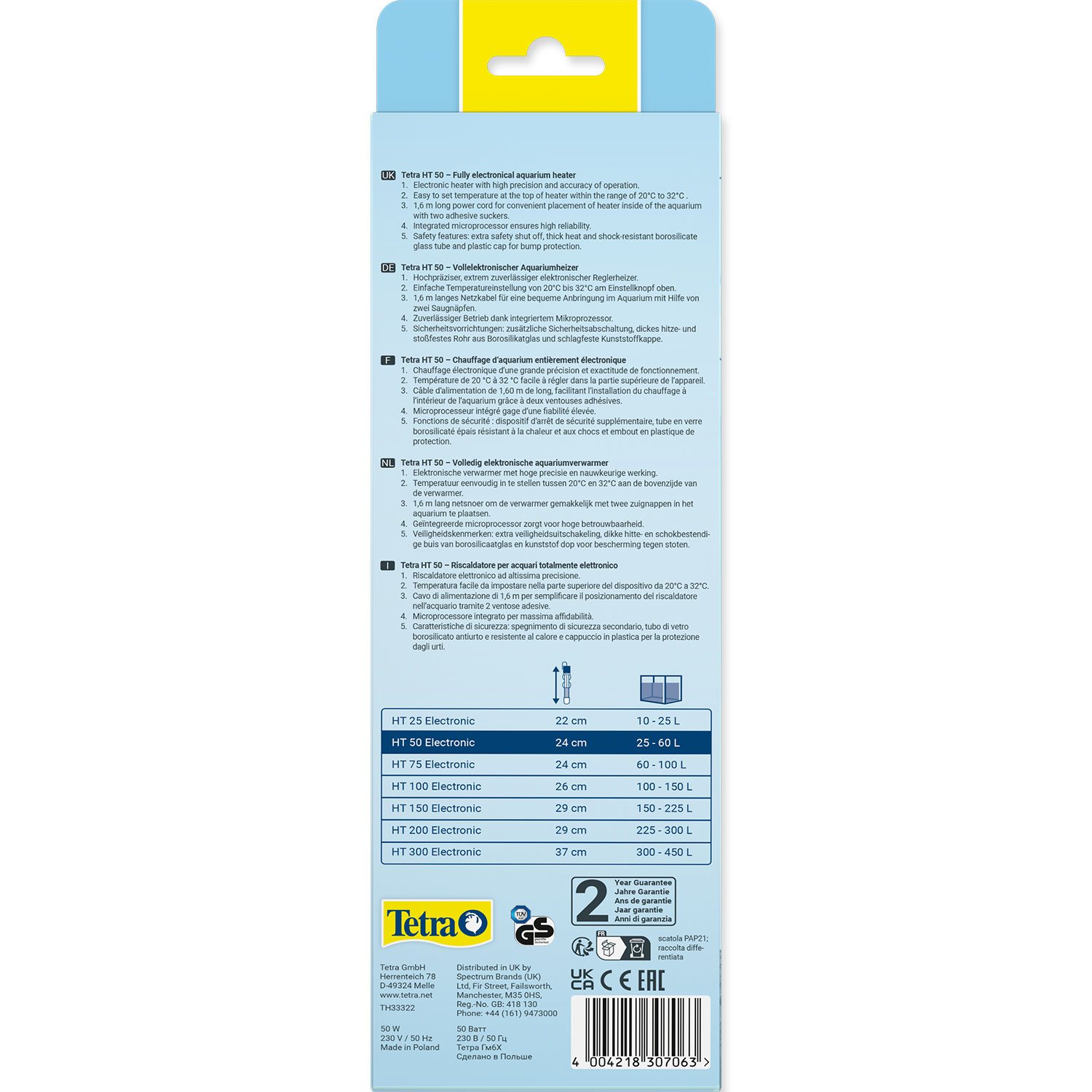 Topítko Tetra Electronic HT 50 50W, 25-60l-KS