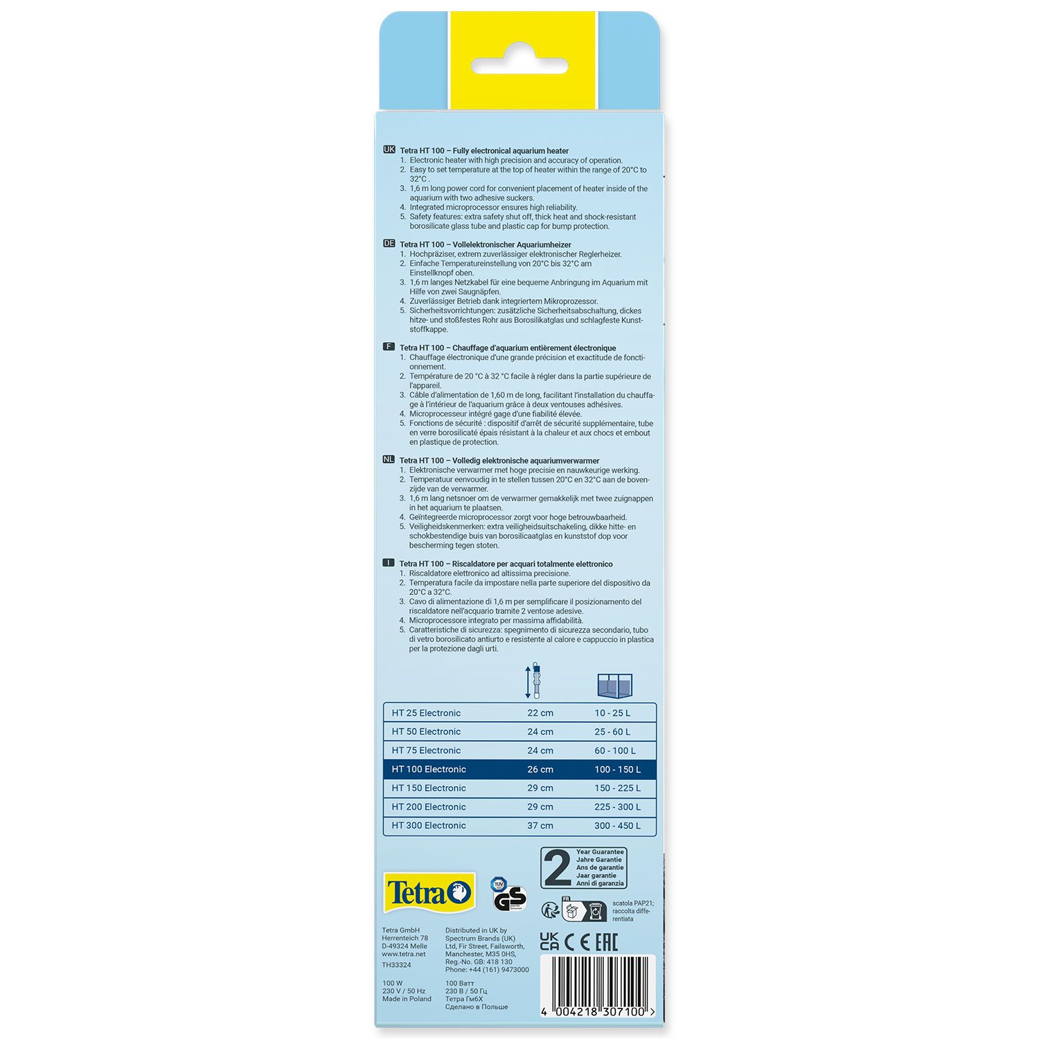 Topítko Tetra Electronic HT 100 100W, 100-150l-KS