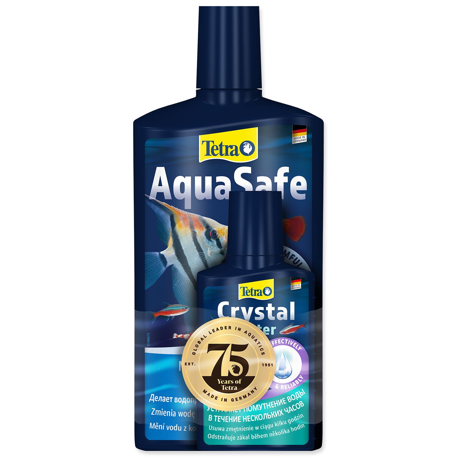 Přípravek Tetra Aqua Safe 500ml + Tetra Crystal Water 100ml zdarma-KS