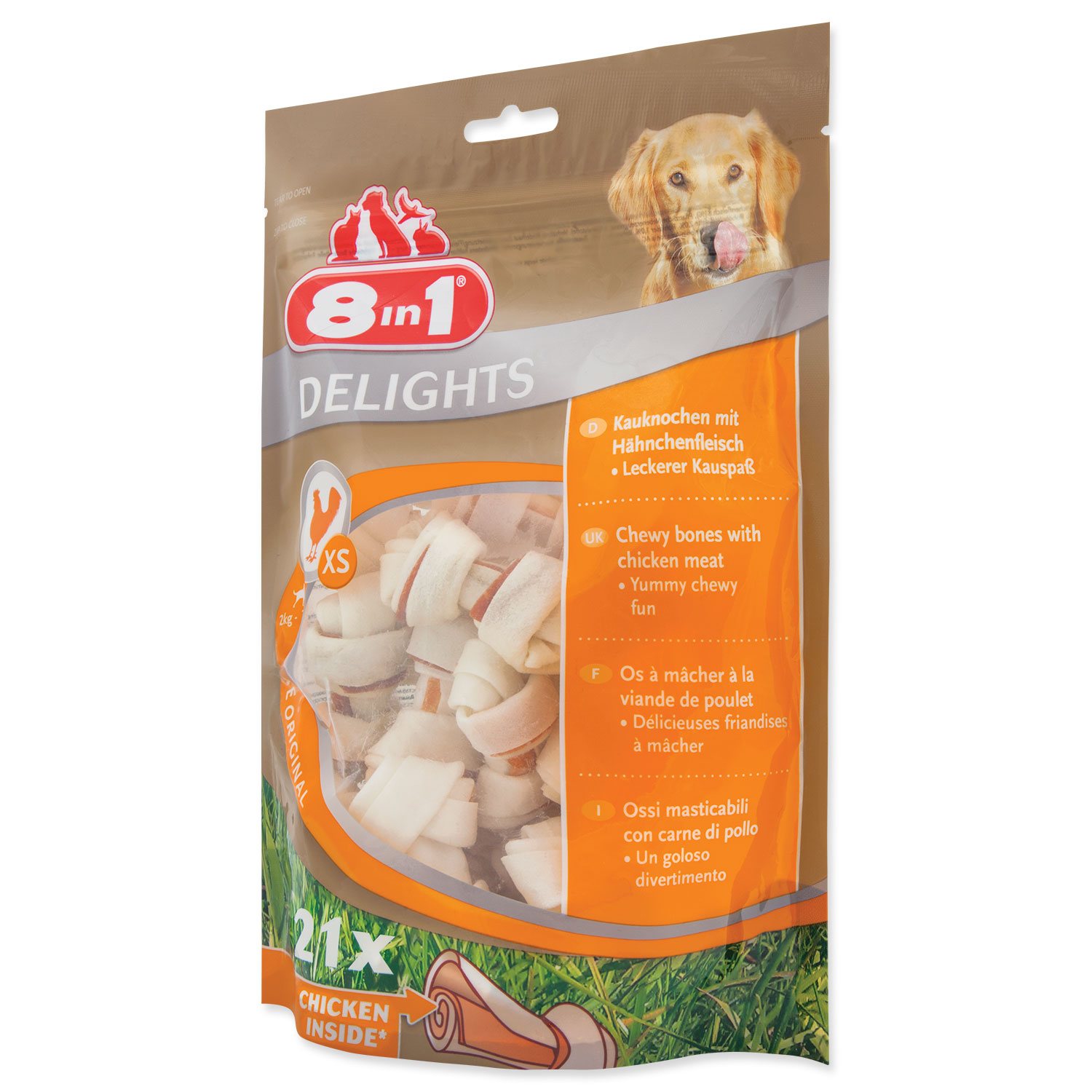 Pochoutka 8in1 Delights kost žvýkací XS 21ks-KS