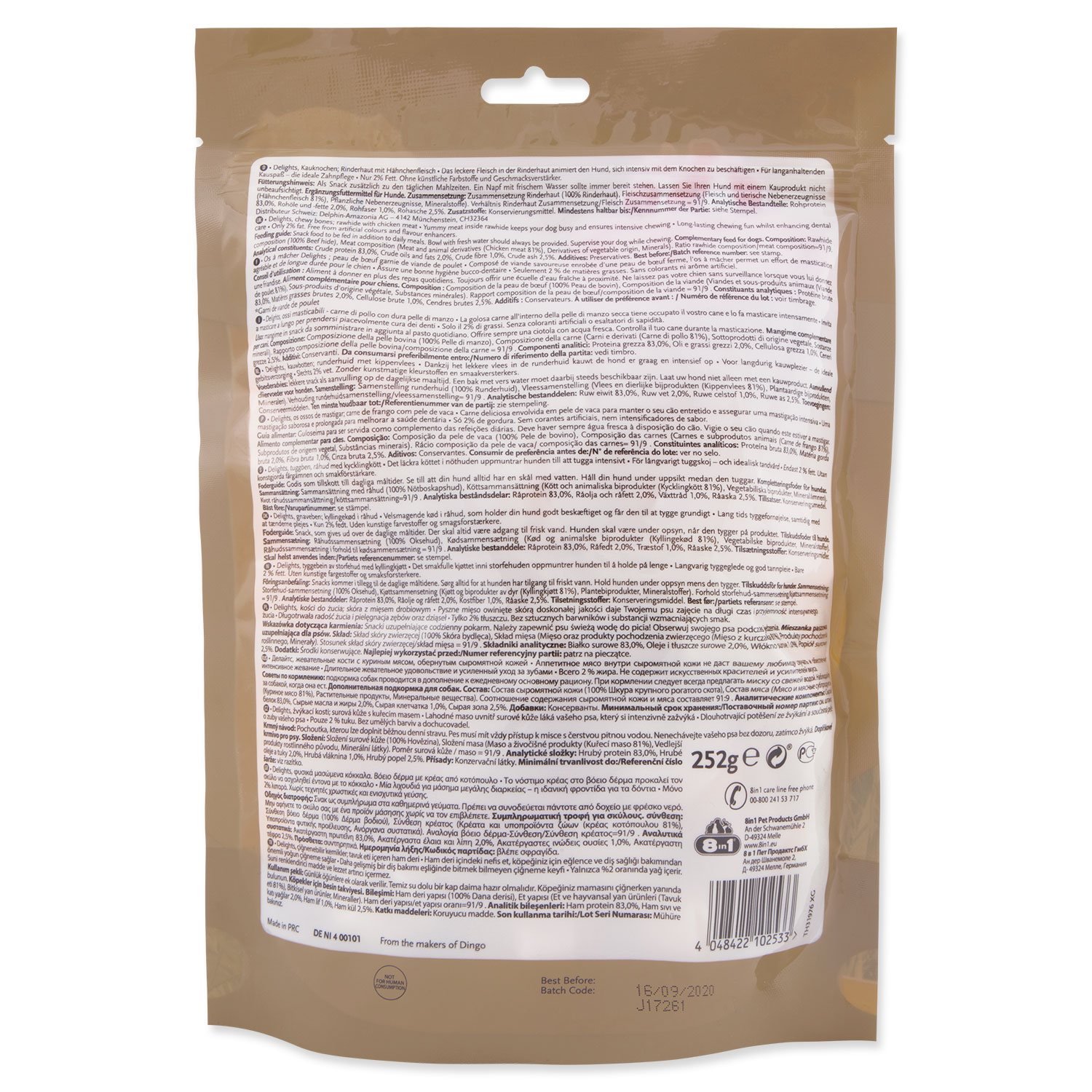 Pochoutka 8in1 Delights kost žvýkací XS 21ks-KS