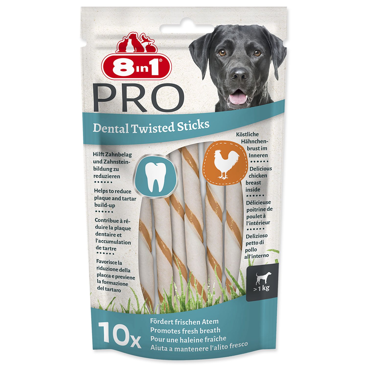 Pochoutka 8in1 Delights Dental kroucená žvýkací tyčinka 10ks