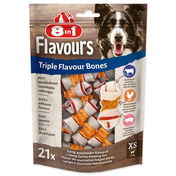 Pochoutka 8in1 Triple Flavour kost žvýkací XS 21ks-KARTON