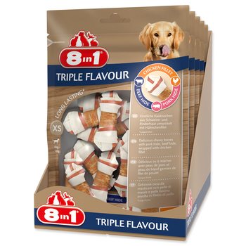 Pochoutka 8in1 Triple Flavour kost žvýkací XS 21ks-KARTON