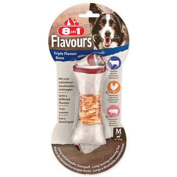 Pochoutka 8in1 Triple Flavour kost žvýkací M -KS