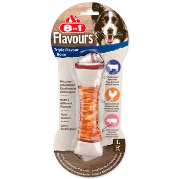 Pochoutka 8in1 Triple Flavour kost žvýkací L -KS