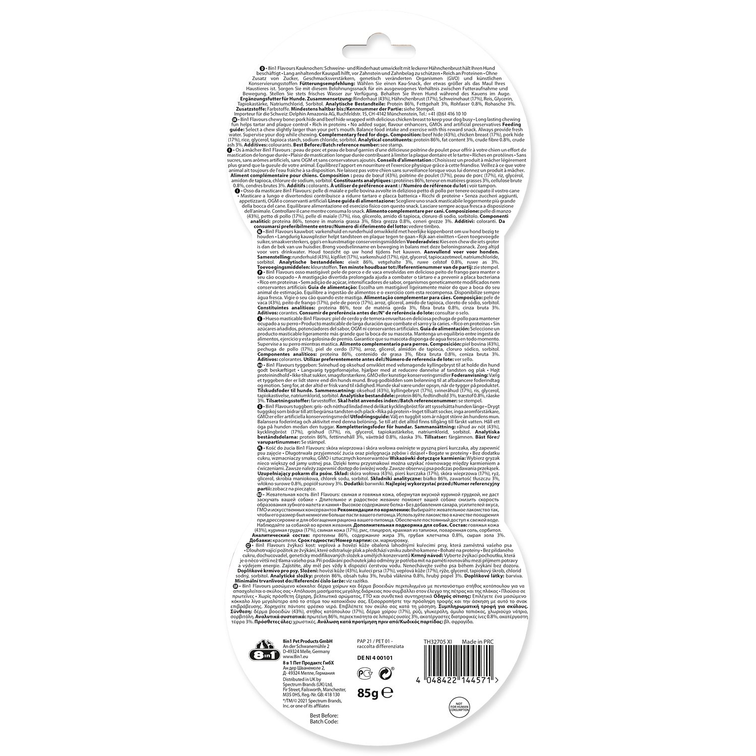 Pochoutka 8in1 Triple Flavour kost žvýkací L -KS