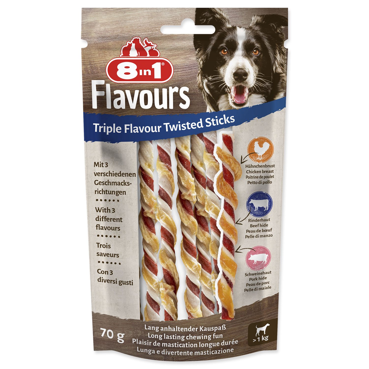 Pochoutka 8in1 Triple Flavour kroucená tyčinka 10ks