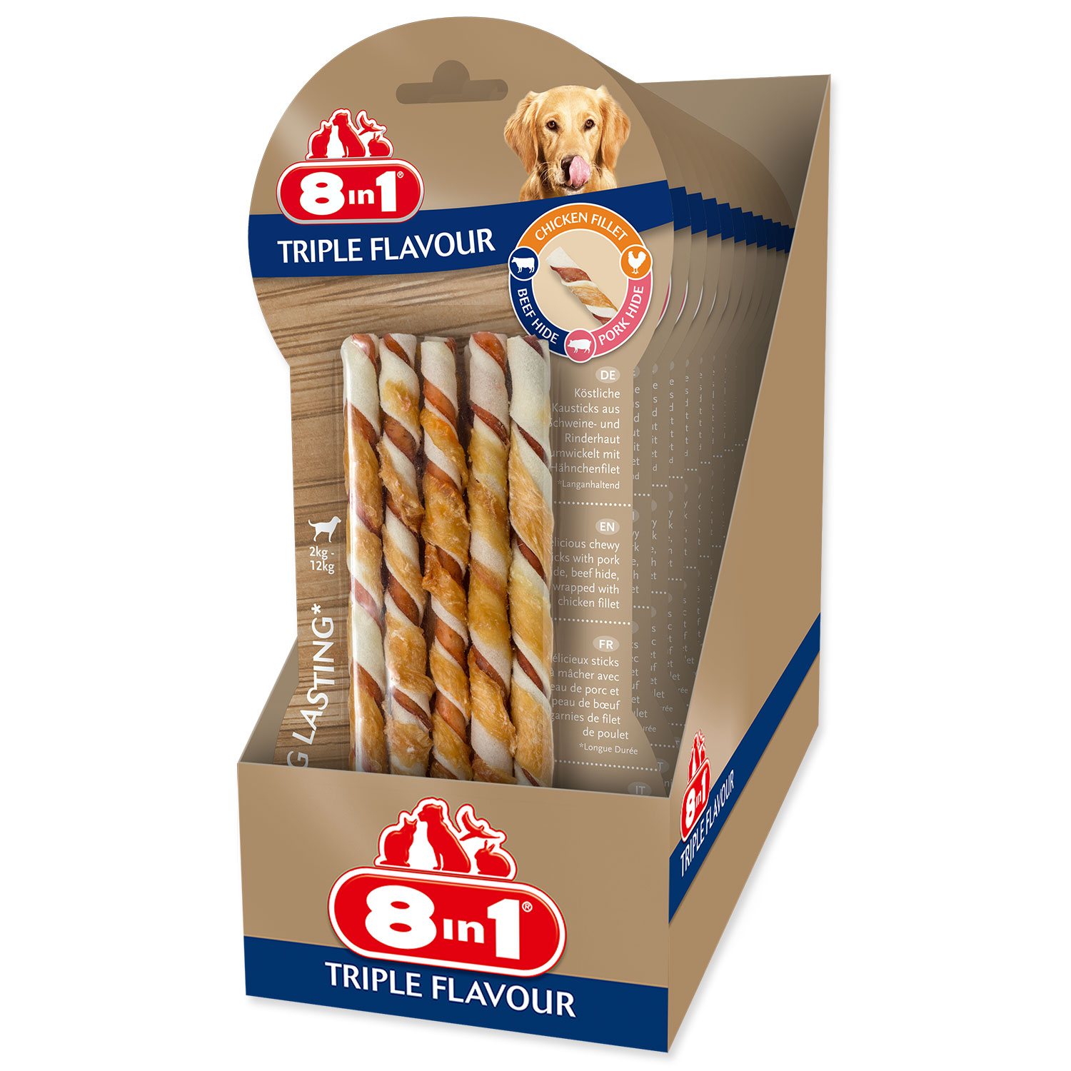 Pochoutka 8in1 Triple Flavour kroucená tyčinka 10ks-KS