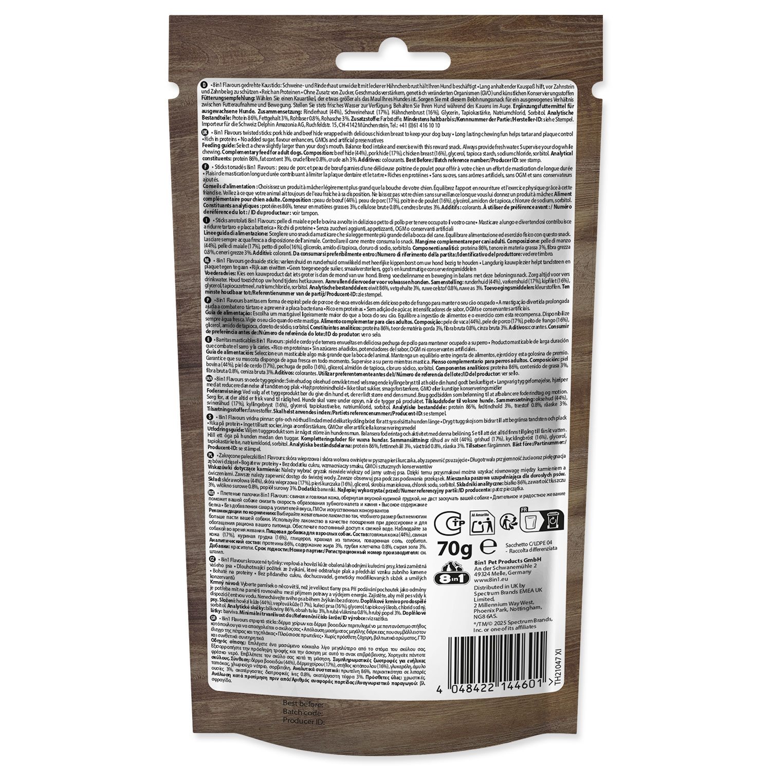 Pochoutka 8in1 Triple Flavour kroucená tyčinka 10ks-KS