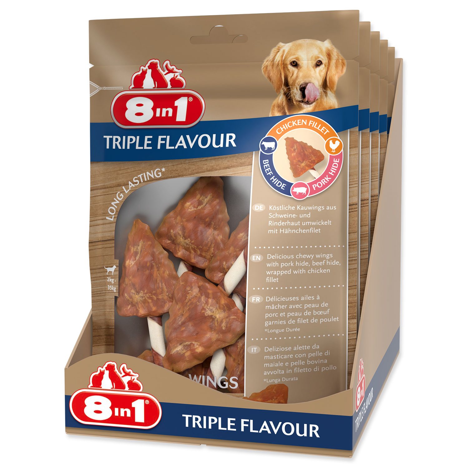 Pochoutka 8in1 Triple Flavour křidýlko žvýkací 6ks-KS