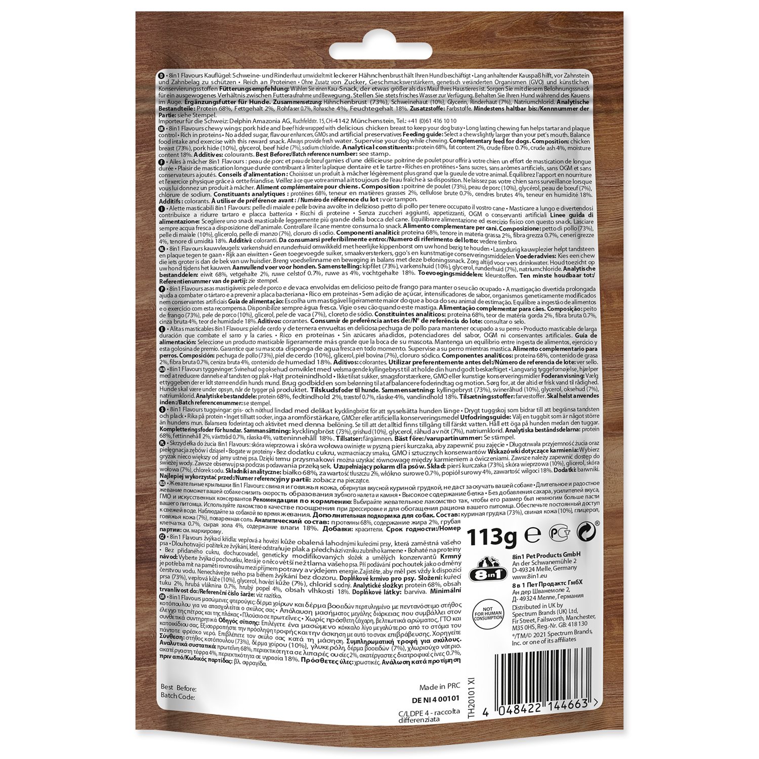 Pochoutka 8in1 Triple Flavour křidýlko žvýkací 6ks-KS