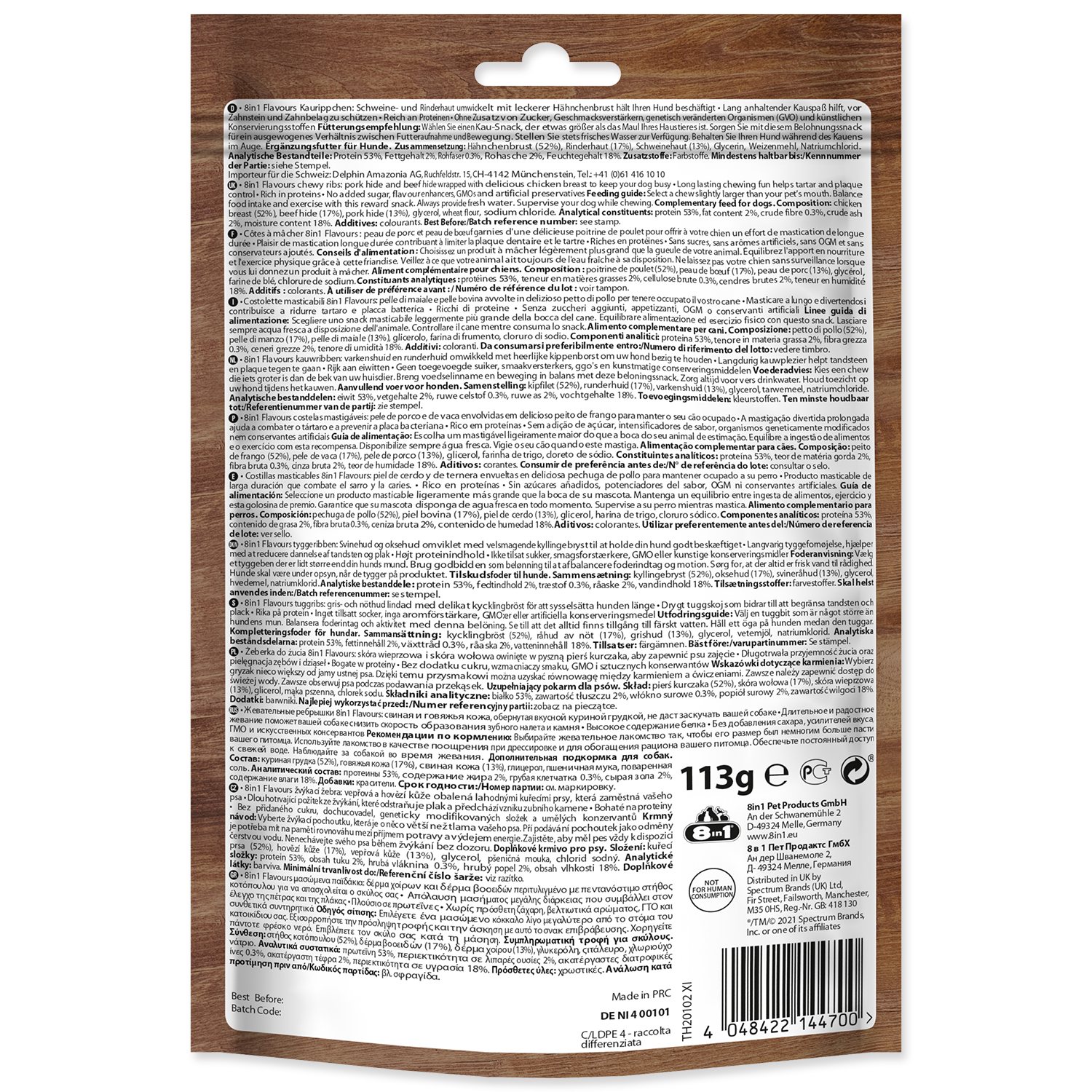 Pochoutka 8in1 Triple Flavour žebírko žvýkací 6ks