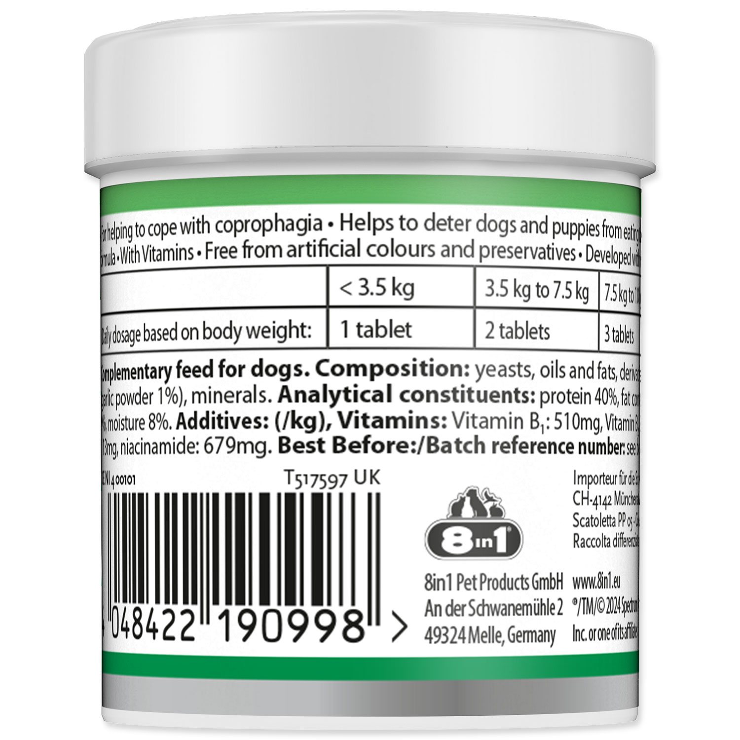 Pochoutka 8in1 Vitality Deter tablets for dogs 100 tbl.-KS