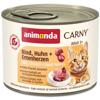 Konzerva Animonda Carny Adult hovězí, kuře a kachní srdce 200g-KS