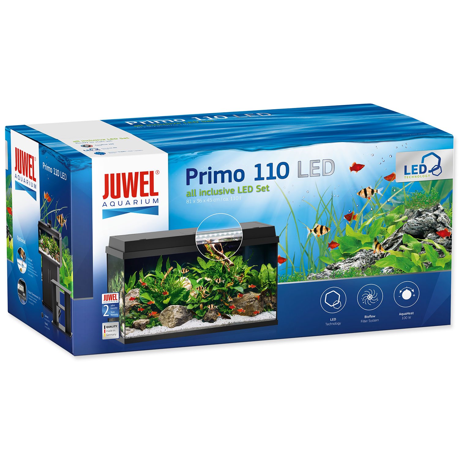 Akvarijní set Juwel Primo LED 110 černé 81x36x45cm 110l-KS