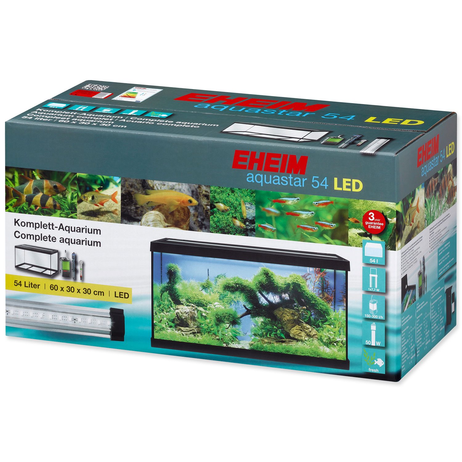 Akvárium set EHEIM Aquastar LED černé 54l