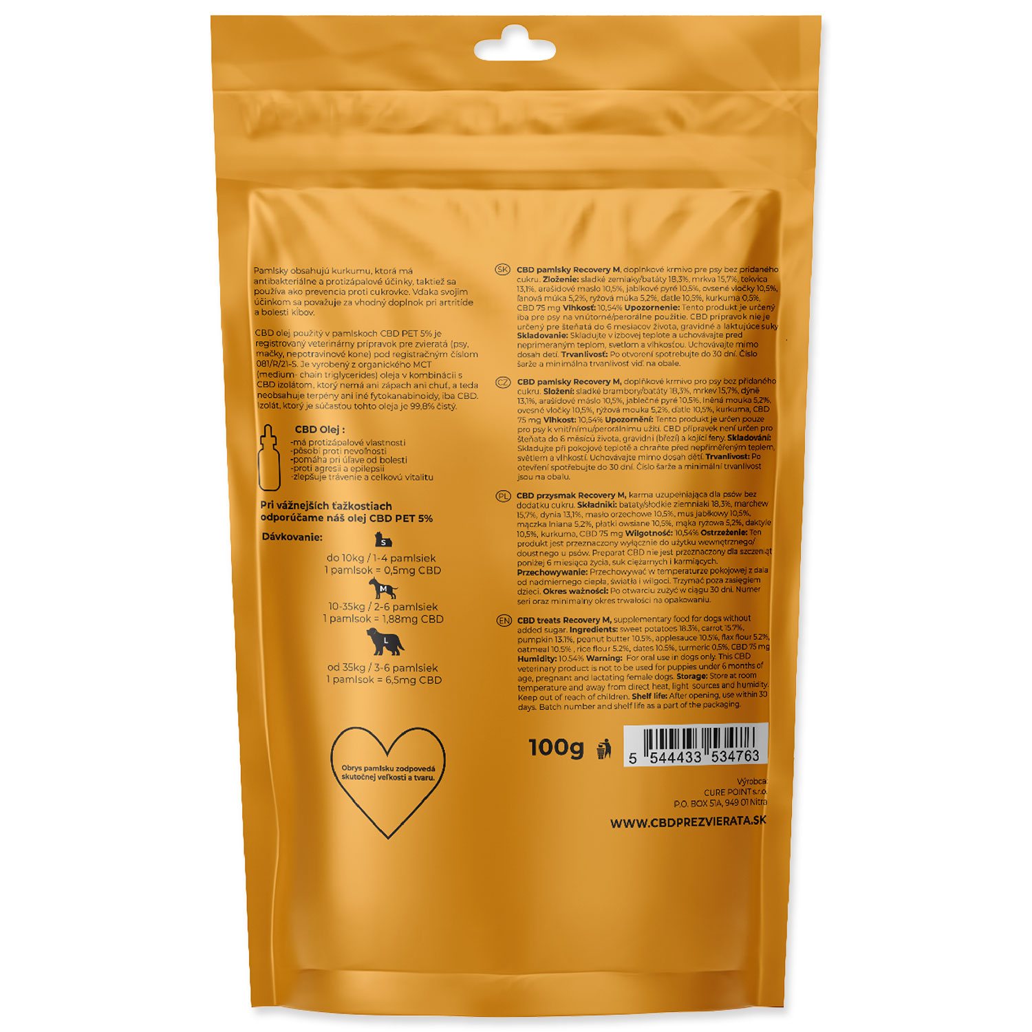 Pochoutka CBD Recovery M 100g-KS