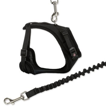 Postroj Trixie pro kočku s vodítkem, měkký s elastickým vodtkem XL 39-60cm/1m-KS