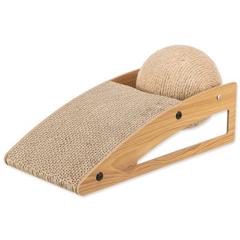 Škrabadlo Trixie rampa s míčem, dřevo/karton/sisal 40x17x20cm-KS