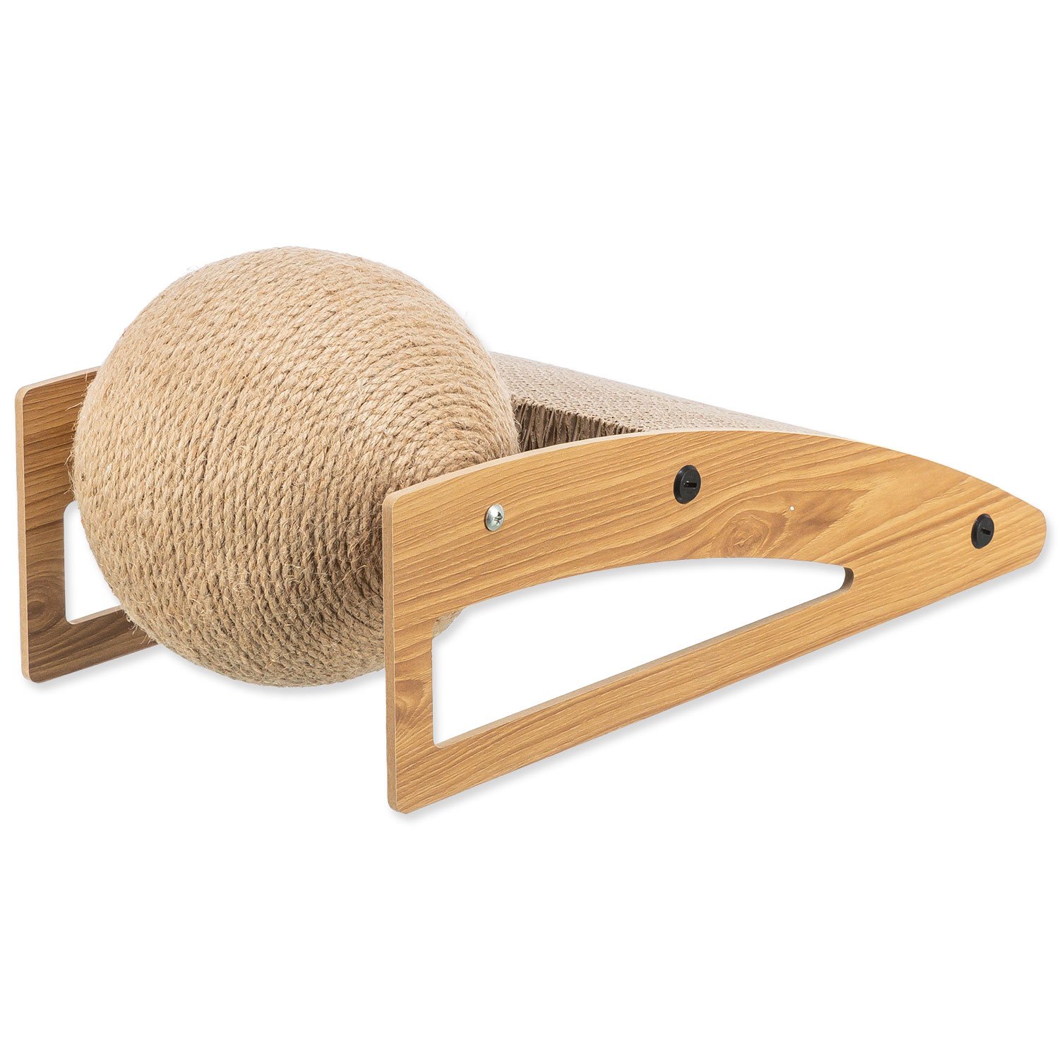 Škrabadlo Trixie rampa s míčem, dřevo/karton/sisal 40x17x20cm-KS