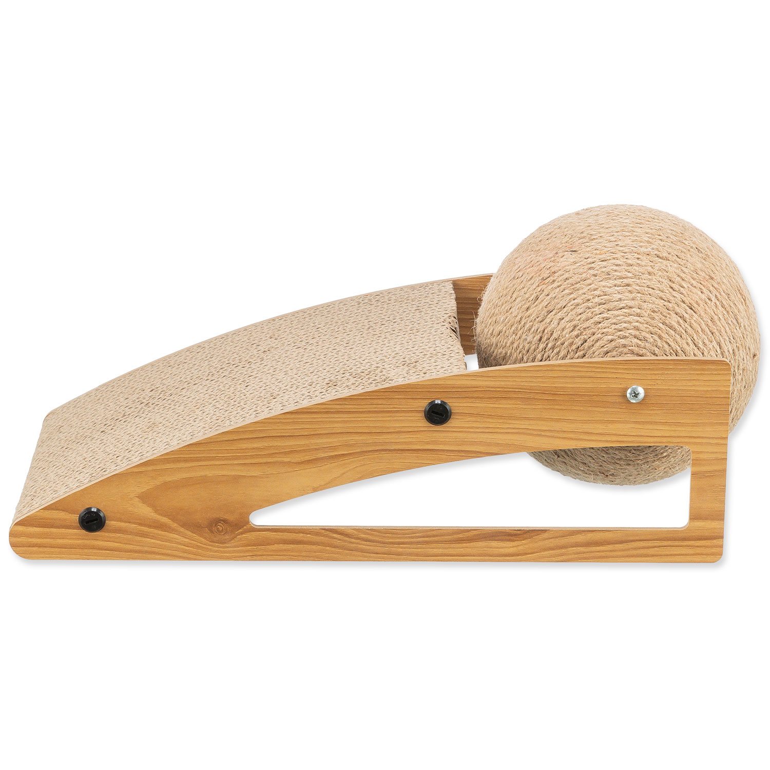 Škrabadlo Trixie rampa s míčem, dřevo/karton/sisal 40x17x20cm-KS
