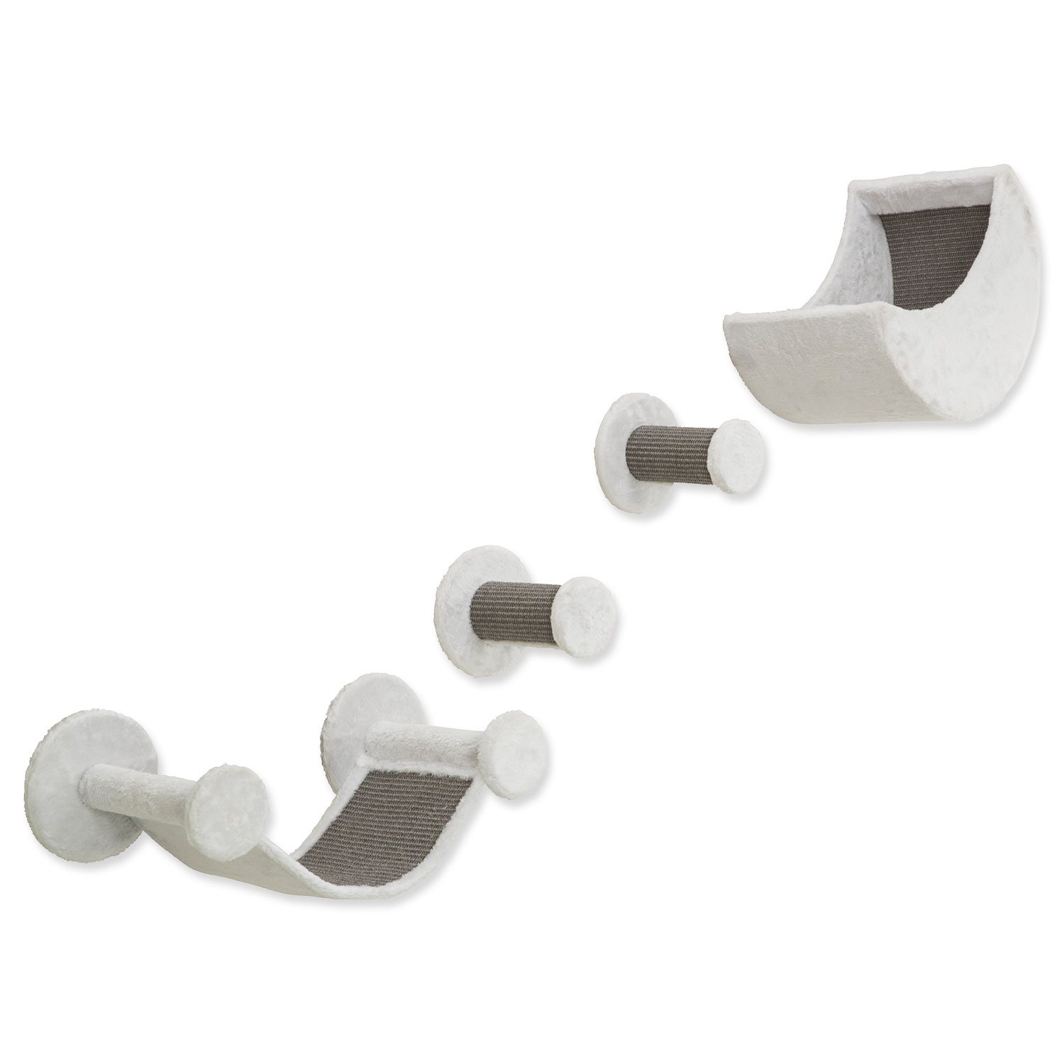 Set Trixie k připevnění na stěnu 4 díly bílá/šedá