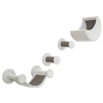 Set Trixie k připevnění na stěnu 4 díly bílá/šedá-KS