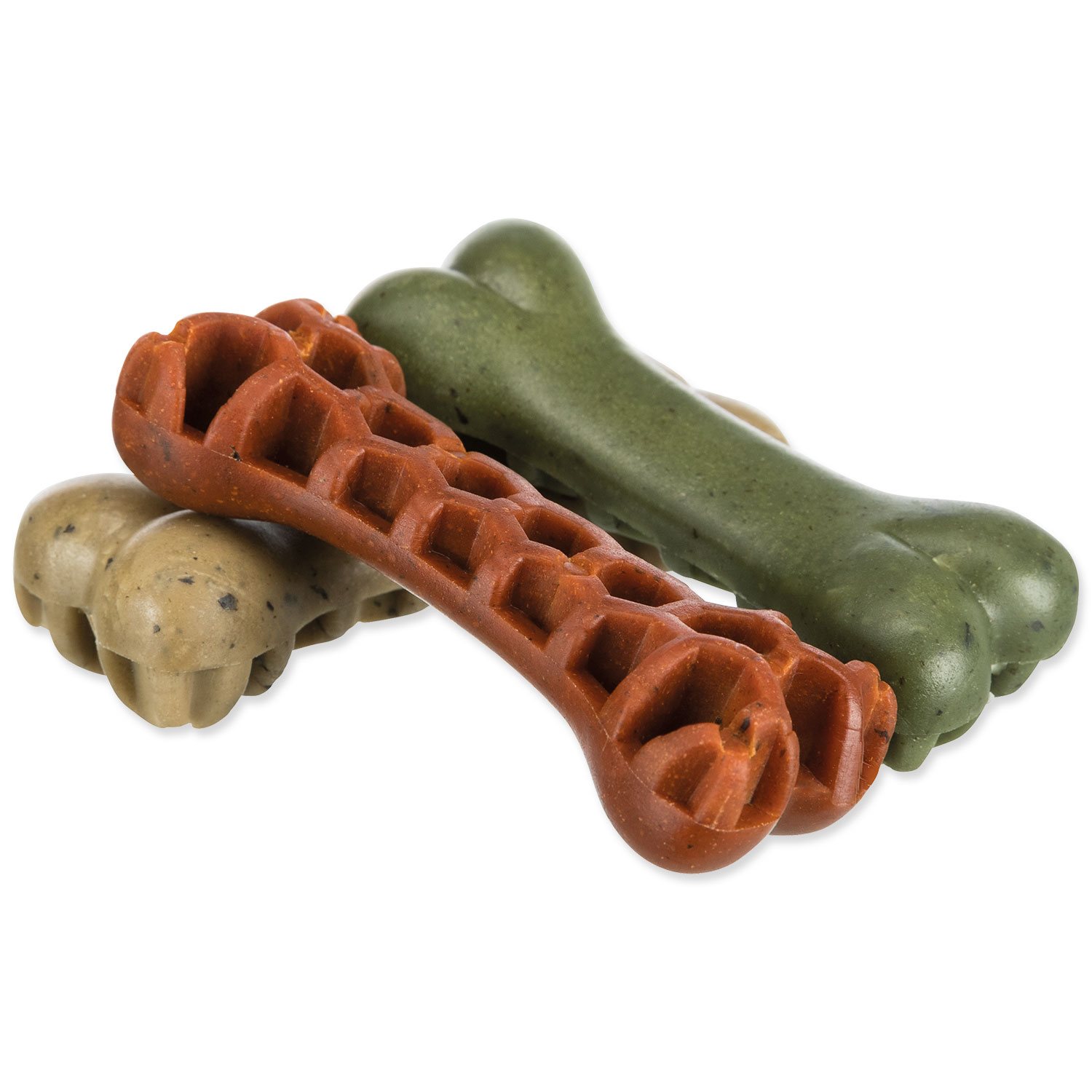 Pochoutka Trixie Denta Fun veganská kost s mořskou řasou mix barev, 8,5 cm, 28g /60/-DISPLEJ