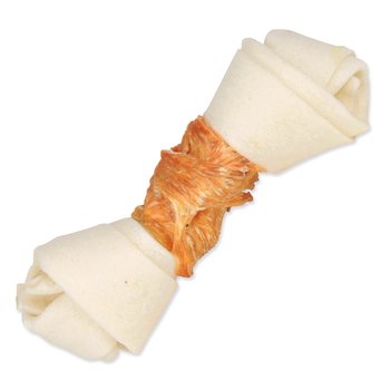 Pochoutka Trixie DentaFun buvolí kůže obalená kuřecím, kost 11cm 70g 2ks-KS