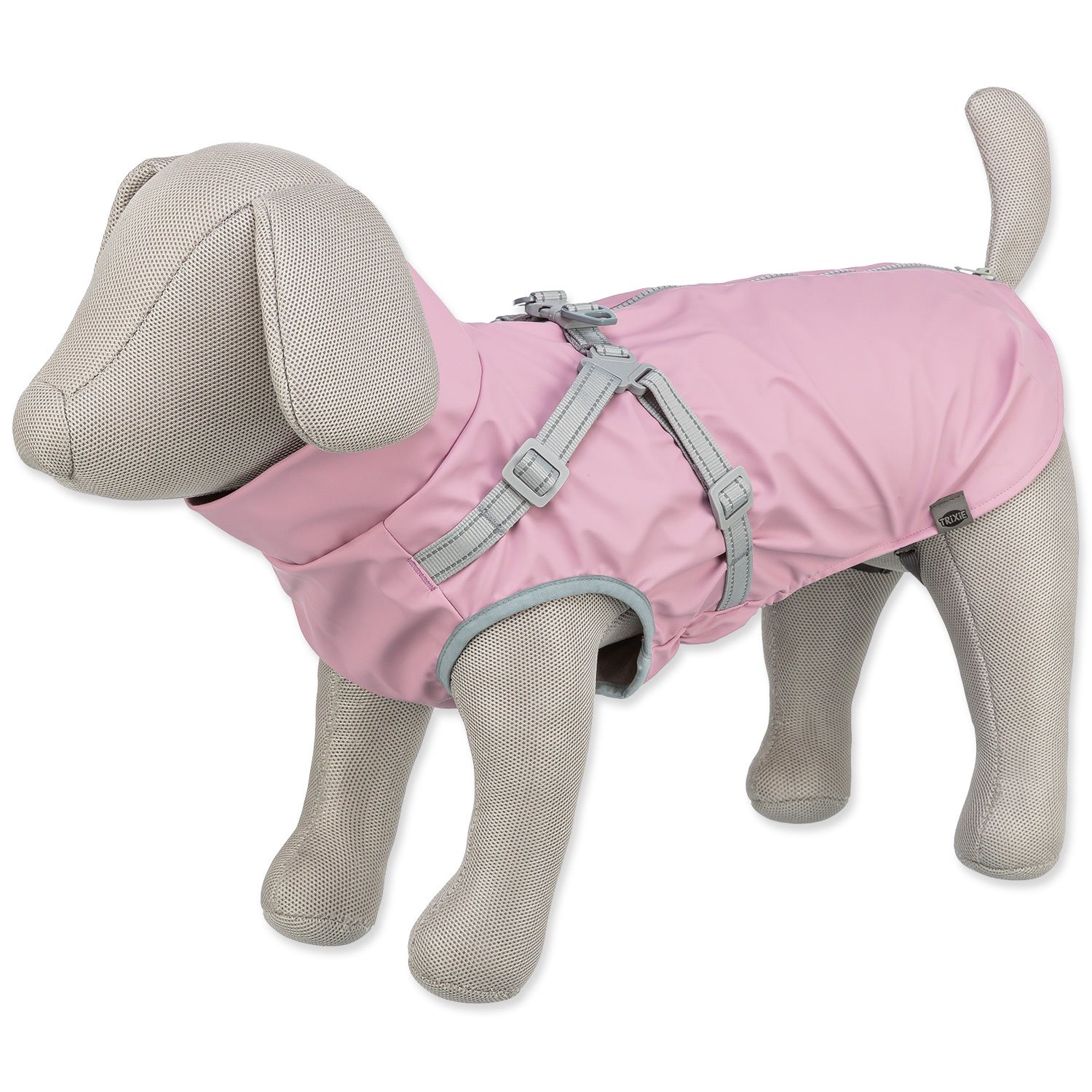 Pláštěnka Trixie Pontis s postrojem, S: 36 cm, růžová-KS