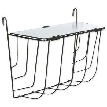 Závěsné černé kovové jesličky na seno s víkem 20 × 18 × 12 cm-KS