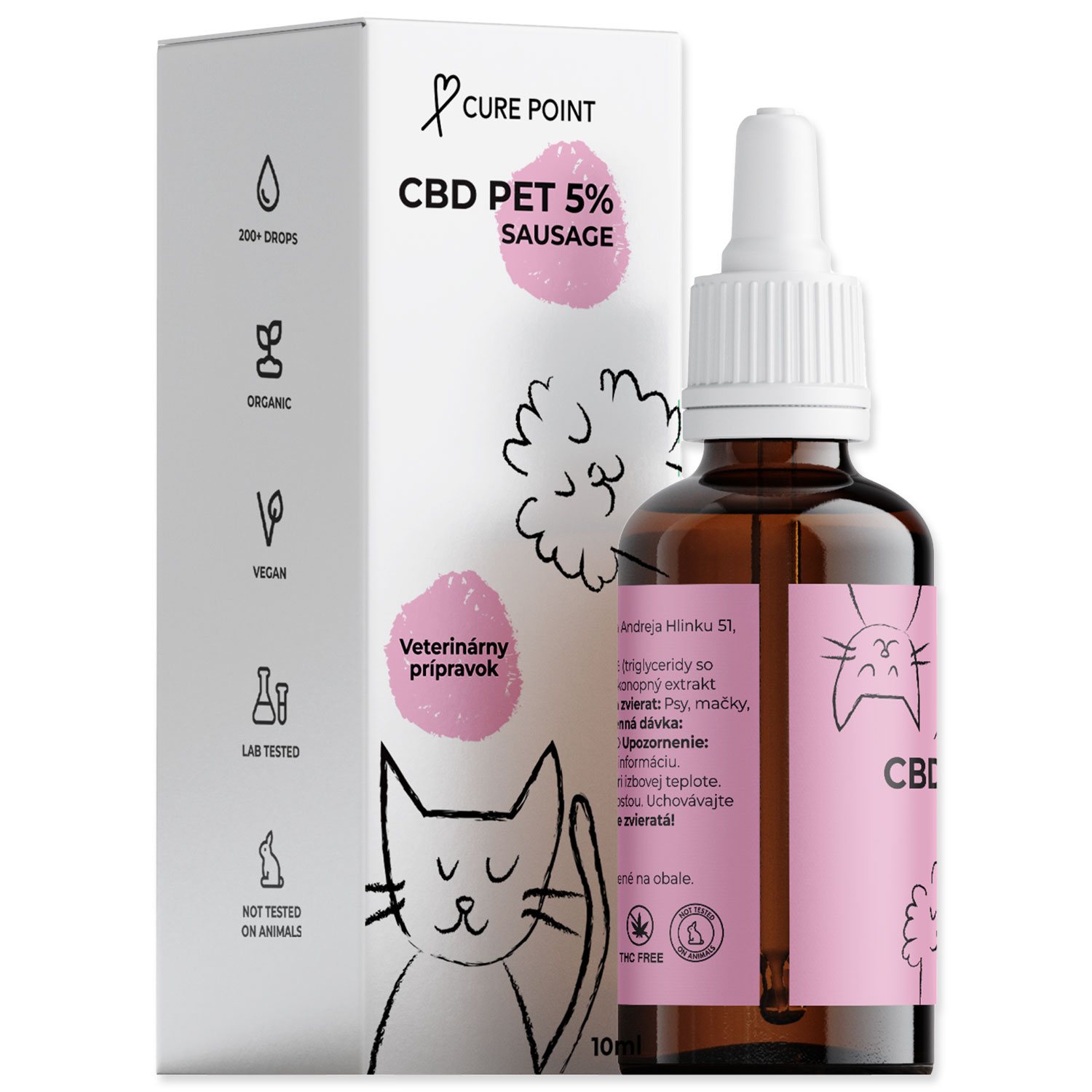 Olej CBD PET 5% klobása 10ml-KS