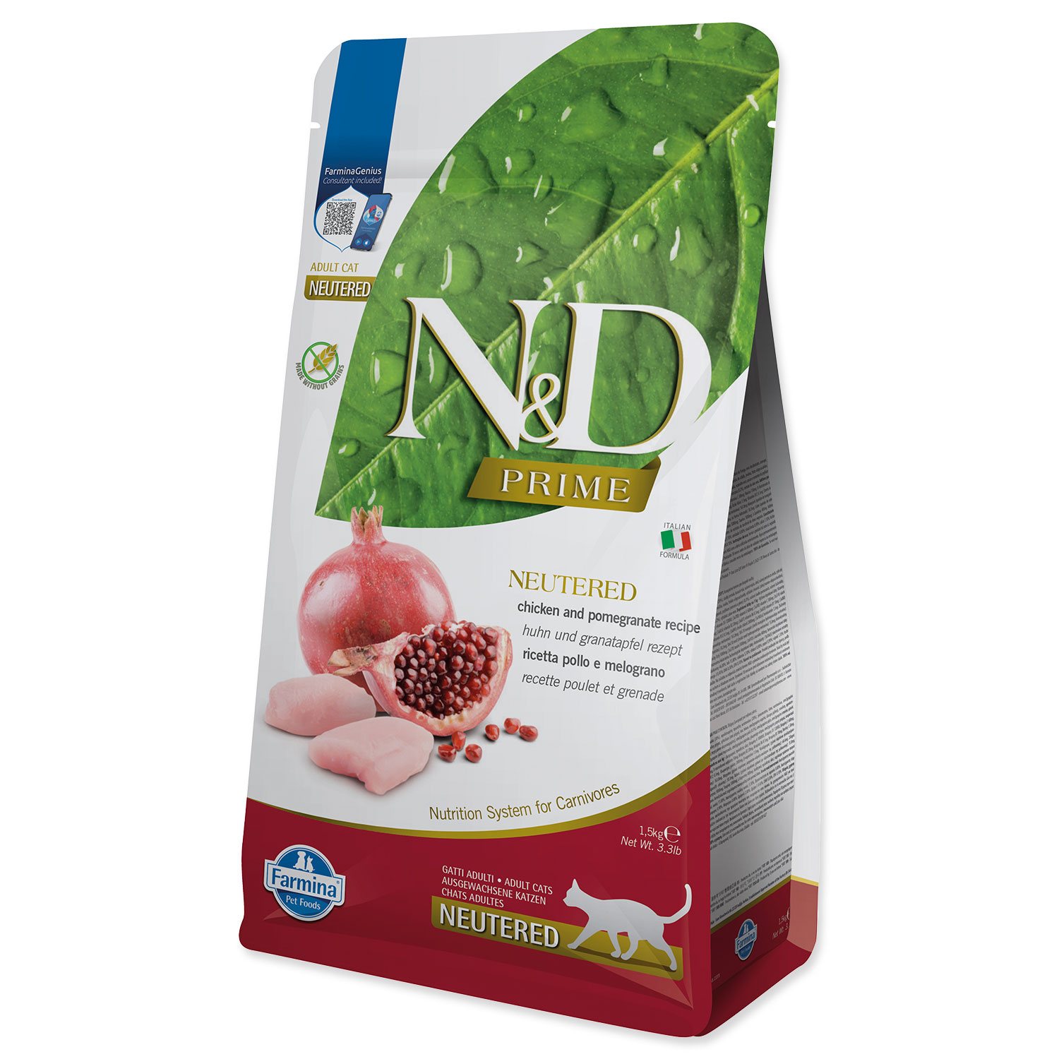 Krmivo N&D Cat Prime Neutered Chicken & Pomegranate 1,5kg