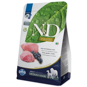 Krmivo N&D Dog Prime Adult Medium & Maxi Lamb & Blueberry 2,5kg-KS