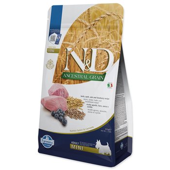Krmivo N&D Dog Adult Mini Ancestral Grain Lamb, Spelt, Oats & Blueberry 0,8kg-KS