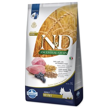 Krmivo N&D Dog Adult Mini Ancestral Grain Lamb, Spelt, Oats & Blueberry 7kg-KS