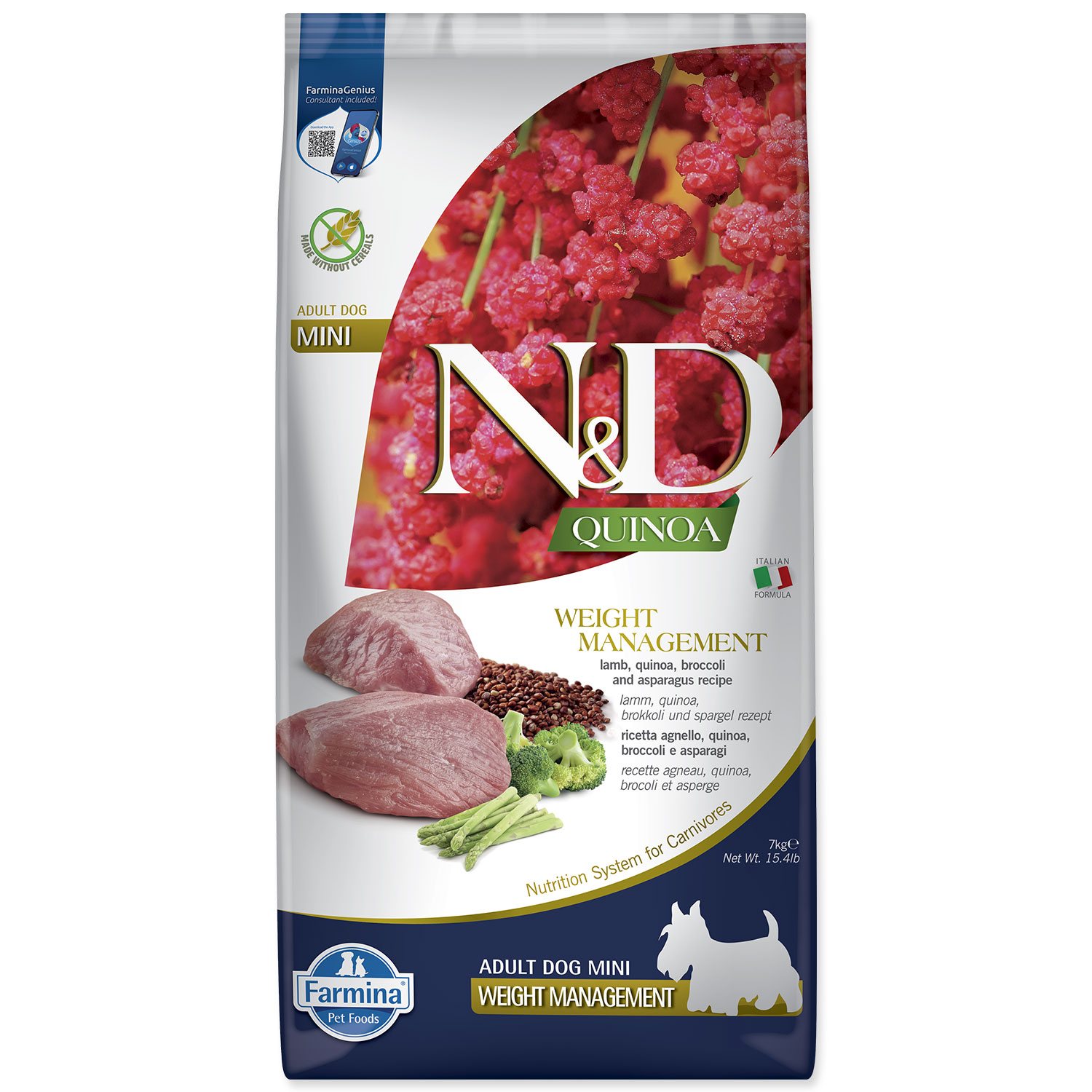Krmivo N&D Dog Adult Quinoa Weight Management Lamb & Broccoli 7kg-KS