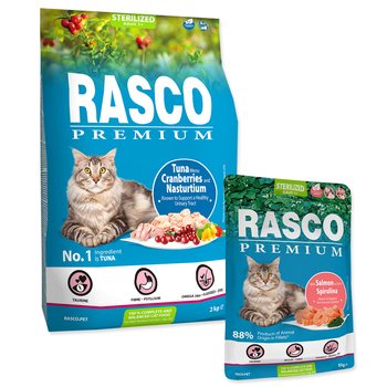 Krmivo Rasco Premium Sterilized tuňák 2kg + 5 kapsiček ZDARMA-KS